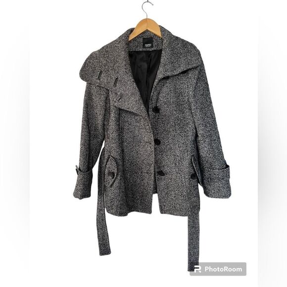 ESPRIT Outerwear Coat Wool Tweed Pattern Gary - Picture 6 of 8